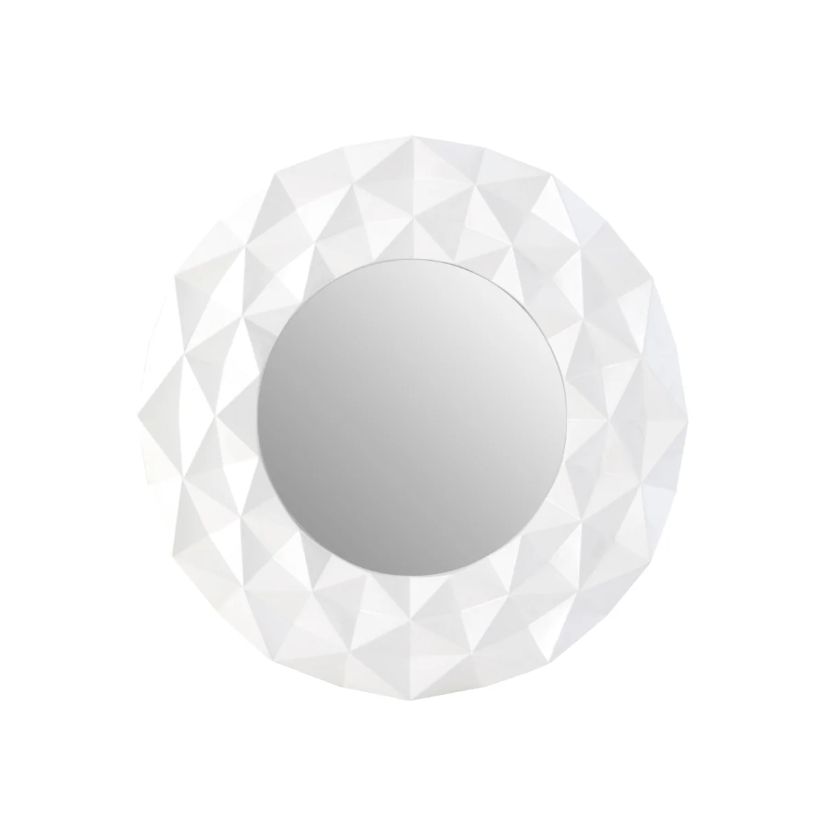 Athena Small Round Wall Mirror With Gold Frame - White – image 1