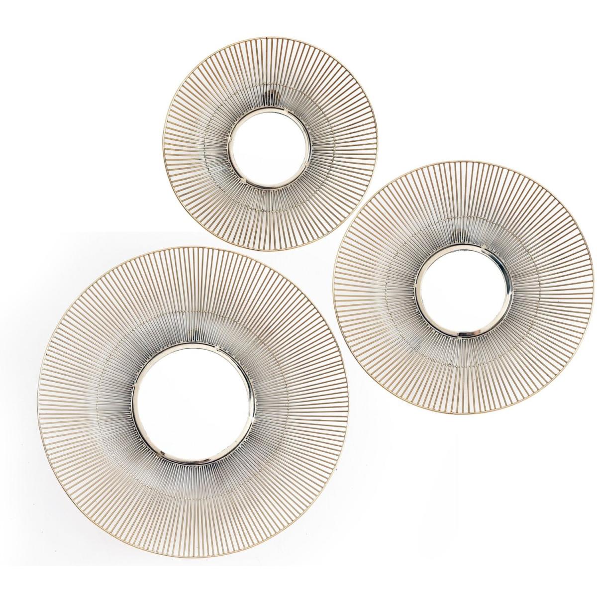 Set Of 3 Gold Iron Mirrors - Yellow – image 2