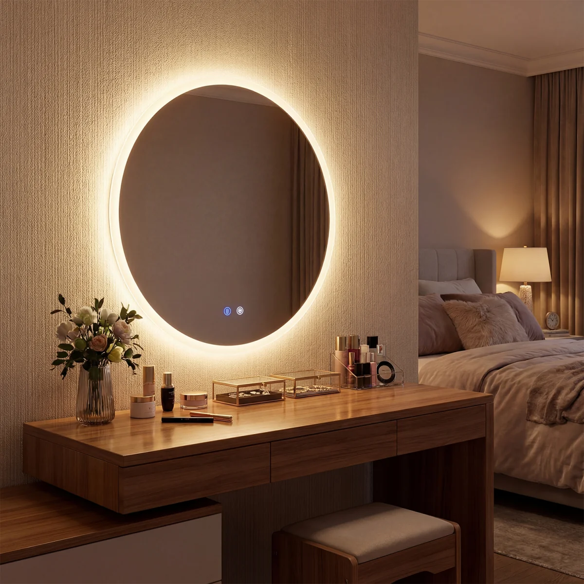 Wall mounted Backlit Vanity Makeup Mirror with Light - Silver – image 2