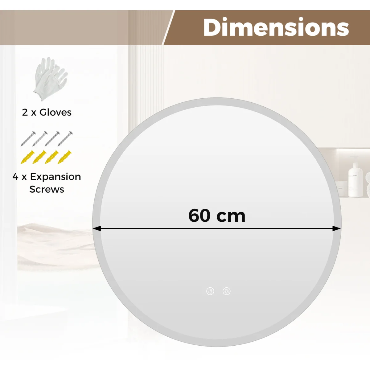 Wall mounted Backlit Vanity Makeup Mirror with Light - Silver – image 3
