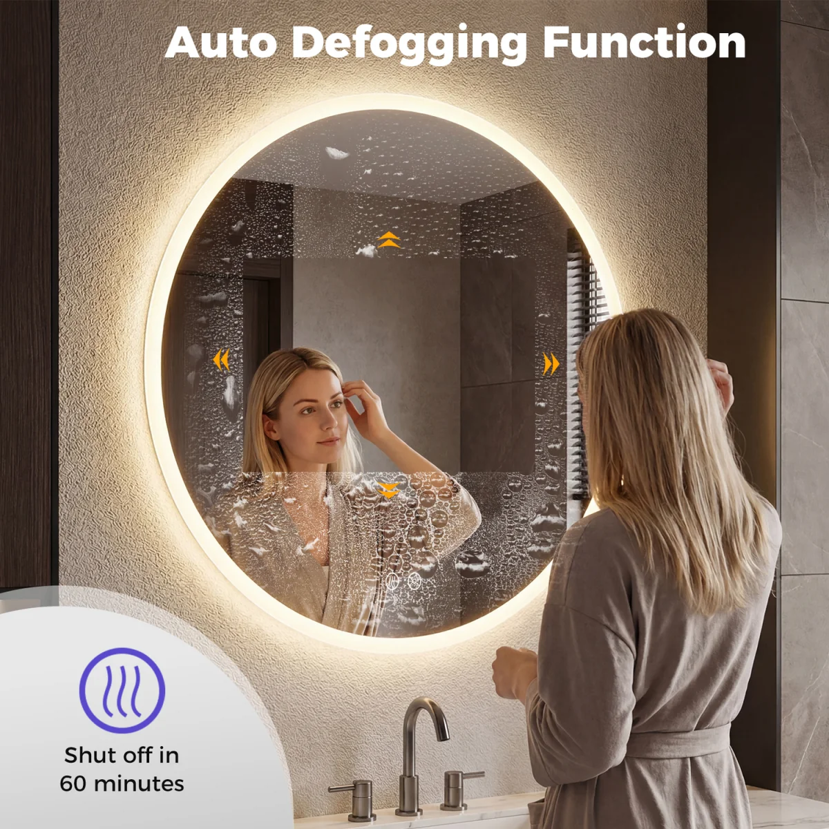 Wall mounted Backlit Vanity Makeup Mirror with Light - Silver – image 5