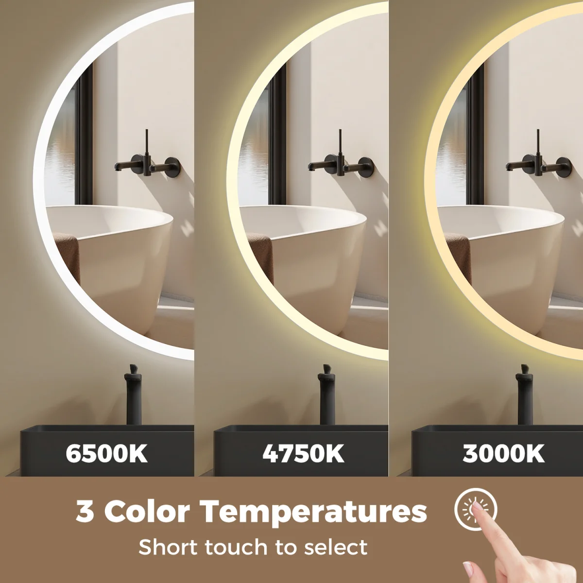 Wall mounted Backlit Vanity Makeup Mirror with Light - Silver – image 6