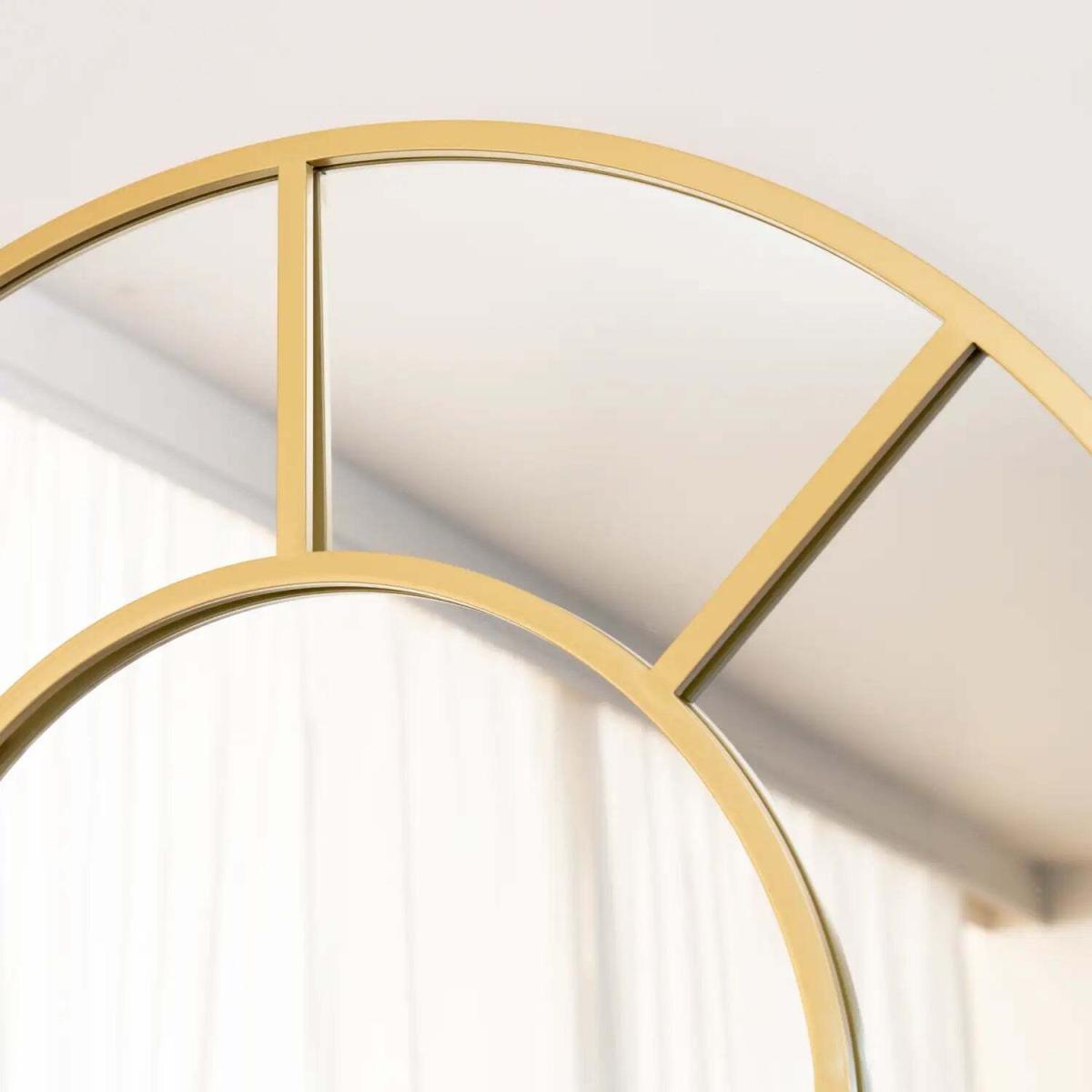 Mio Gold Metal Arched Mirror 200cm x 120cm - Gold