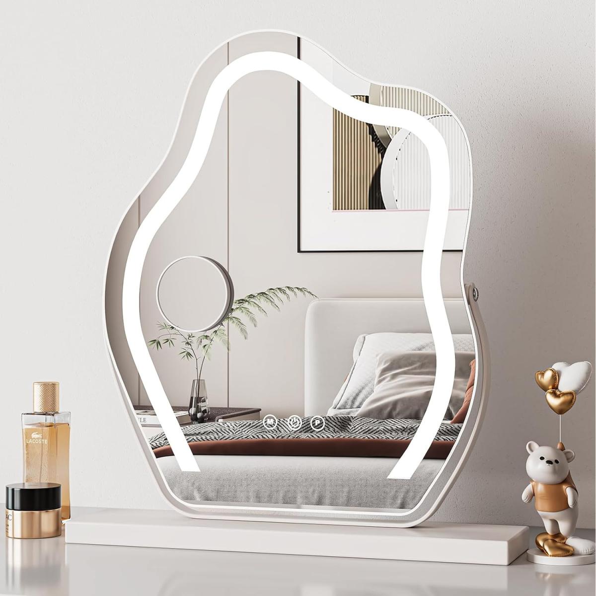 Hollywood LED Vanity Mirror Cloud Shaped Rotatable - White