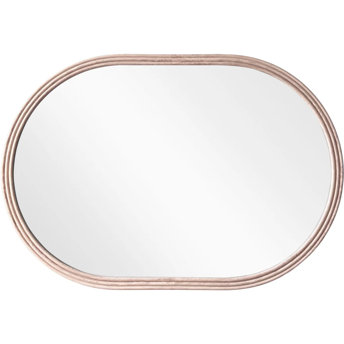 Ridged Oval Mirror - Neutral – image 2