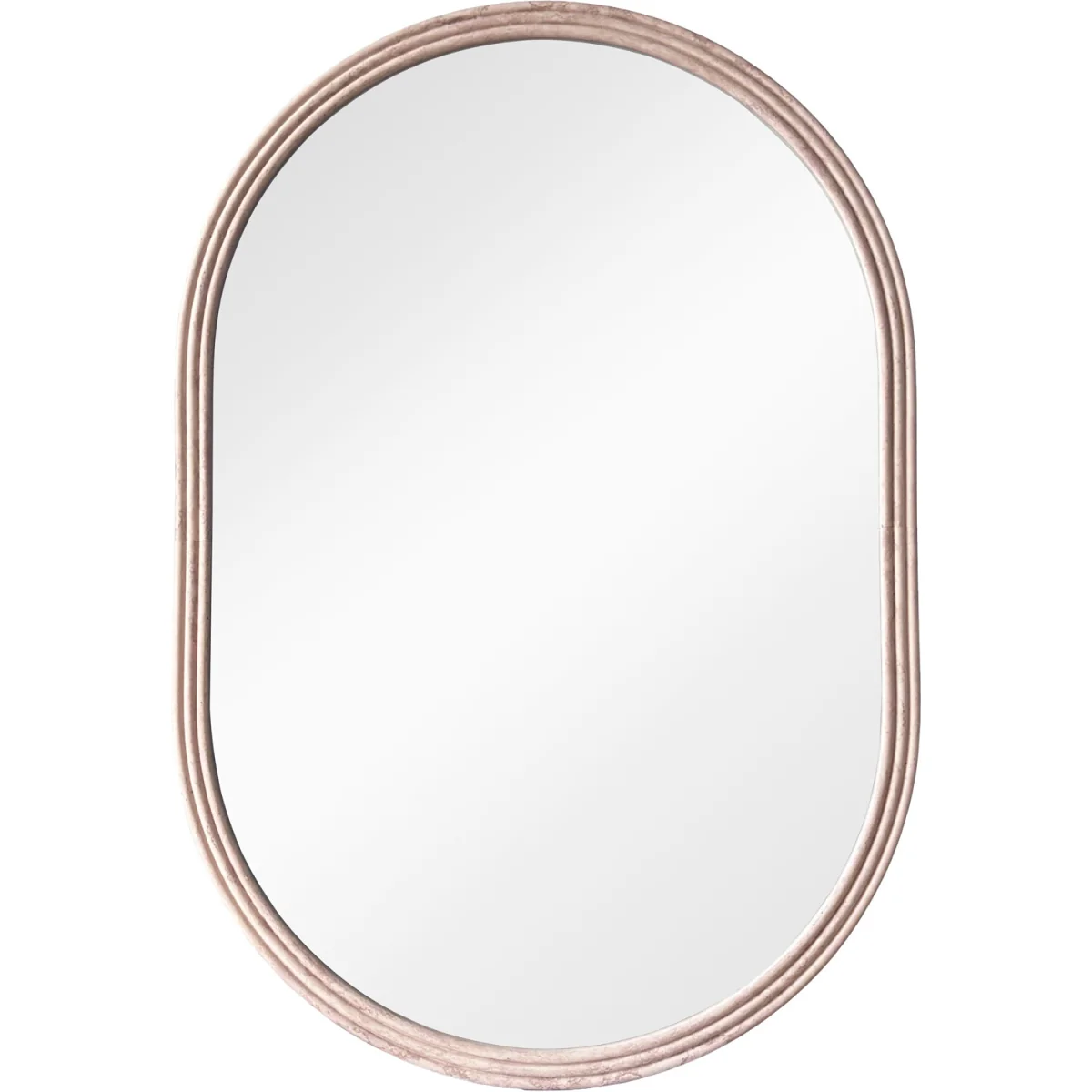 Ridged Oval Mirror - Neutral – image 3