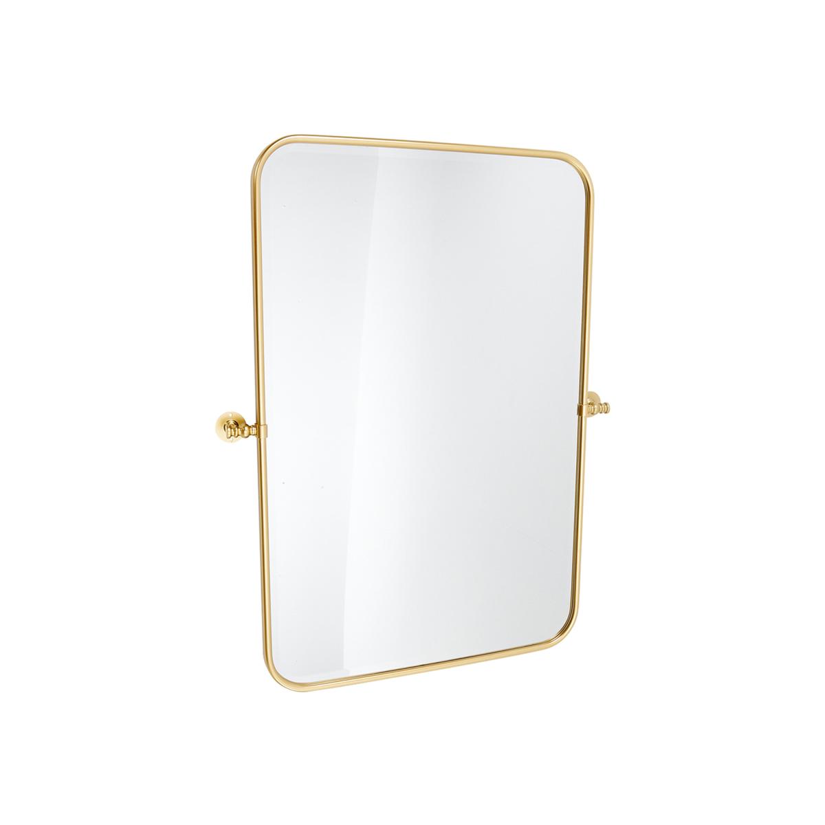 Rectangular Wall-Mounted Decorative Metal Mirror - Gold