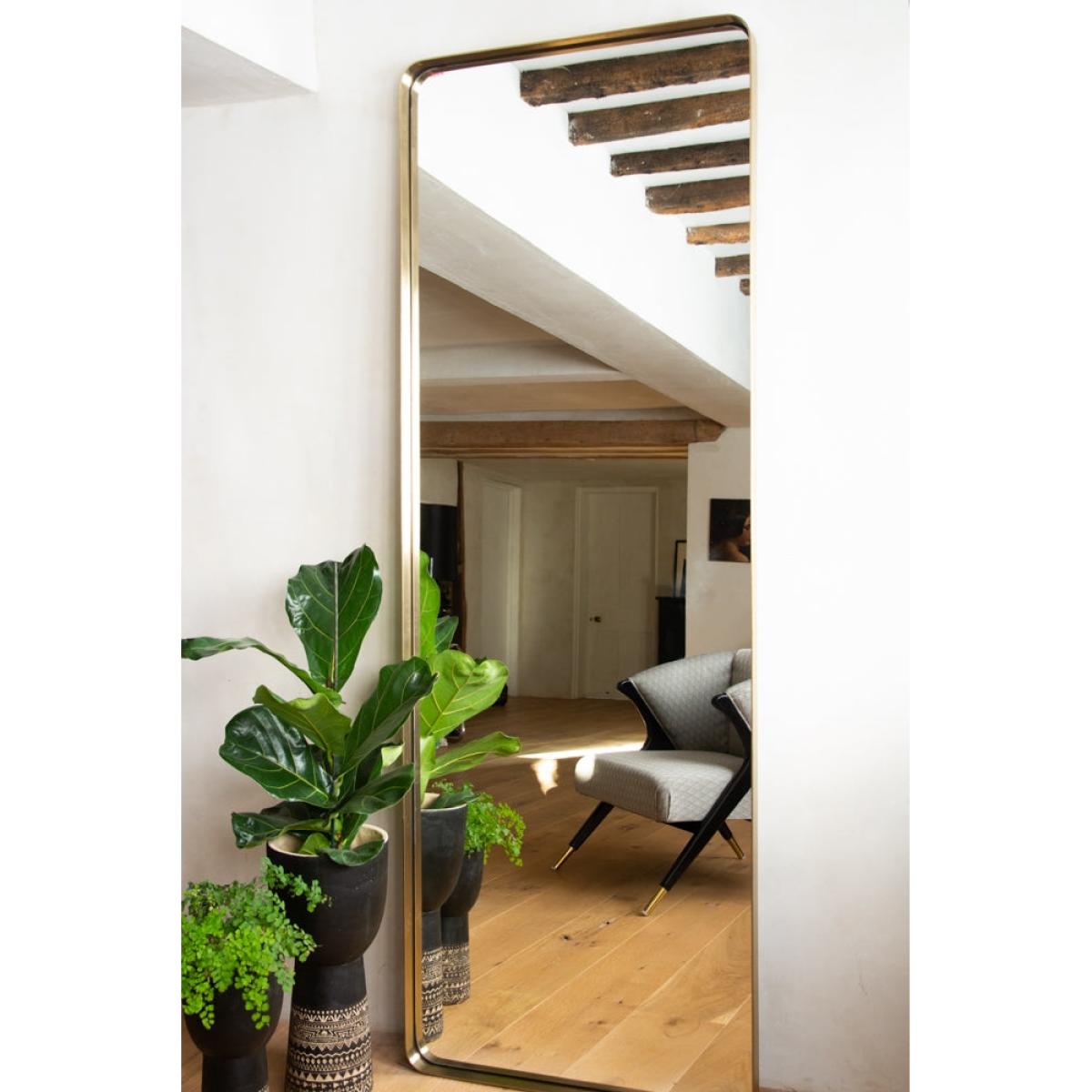 Giant Slim Full-Length Mirror With Rounded Gold Surround – image 4