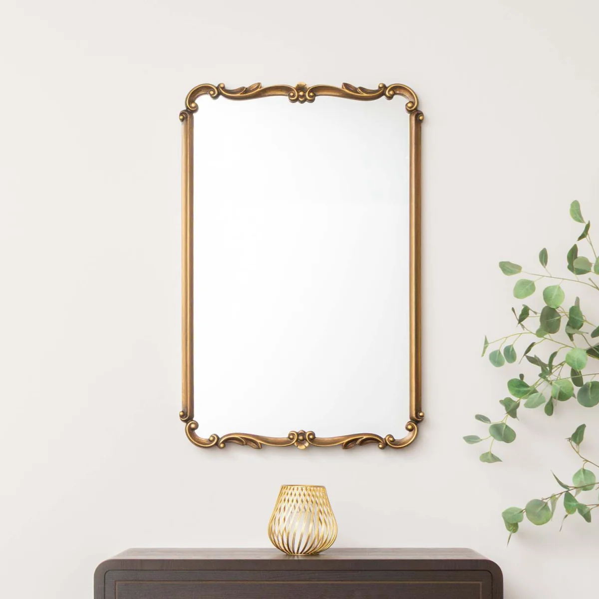 Antique Gold Ornate Framed Wall Decorative Mirror - 90cm X 60cm – image 1