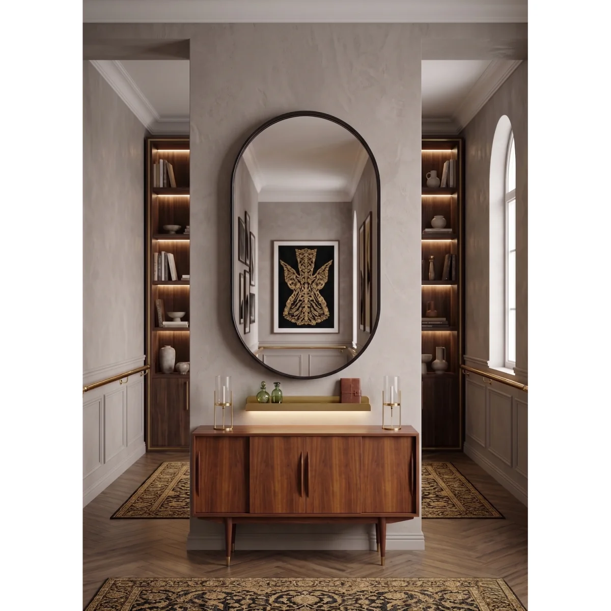 Black Oval Deep Aluminium Frame Mirror 70 X 50 X 3.5 CM - Blacky – image 2