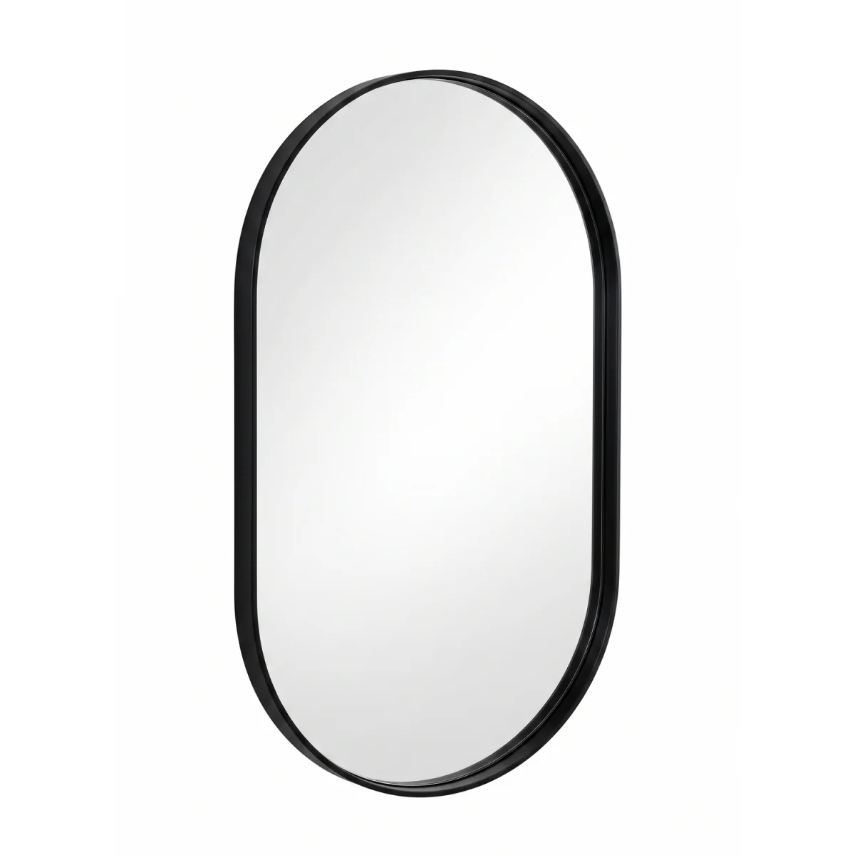 Black Oval Deep Aluminium Frame Mirror 70 X 50 X 3.5 CM - Blacky – image 3