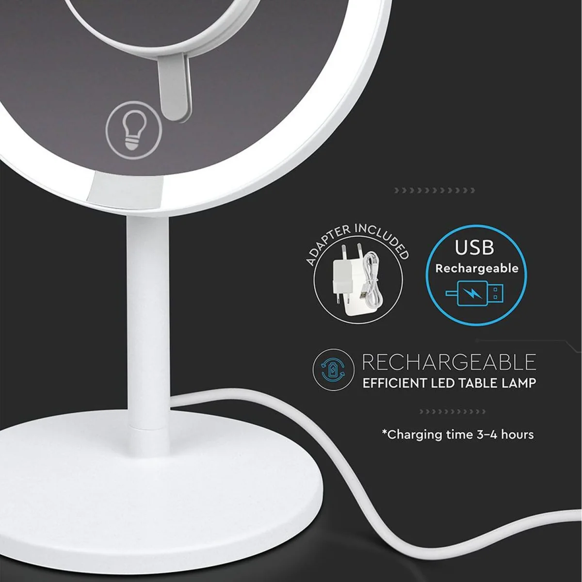 V-TAC LED Rechargeable Mirror Lamp White - White – image 5