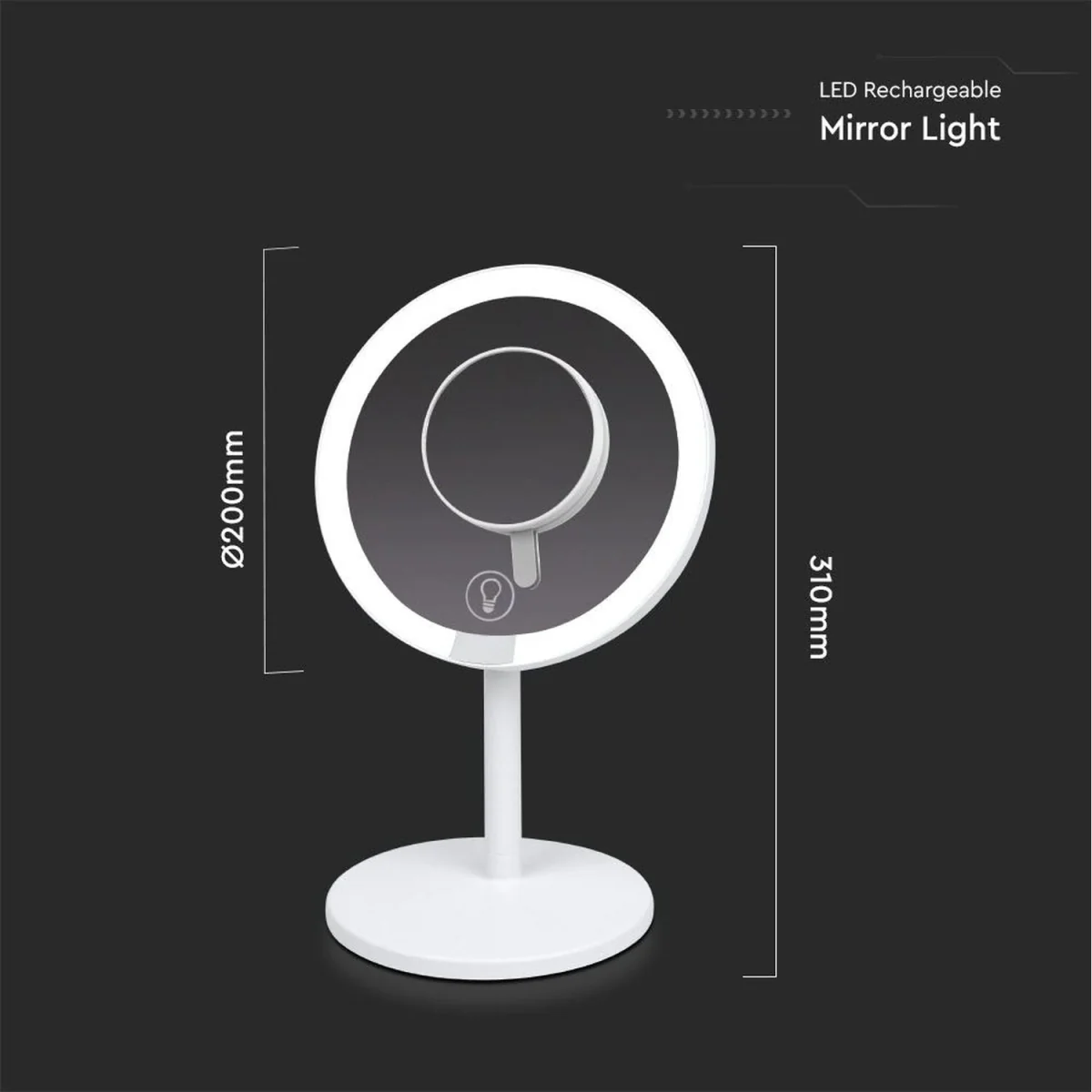 V-TAC LED Rechargeable Mirror Lamp White - White – image 7