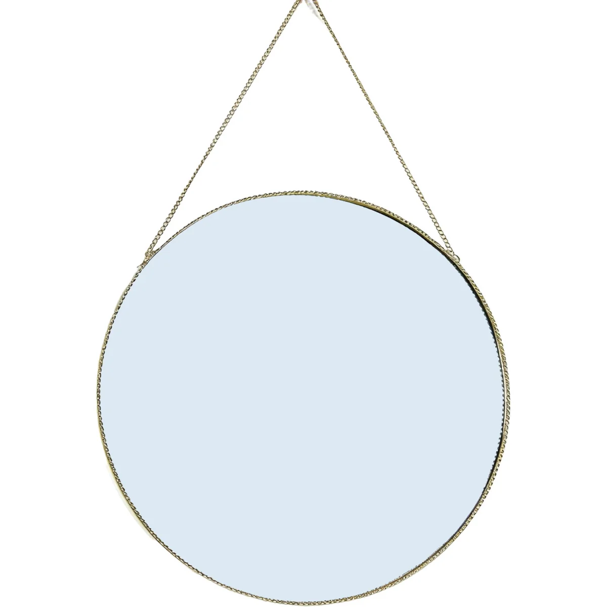 Framed Round Hanging Mirror - Gold – image 2
