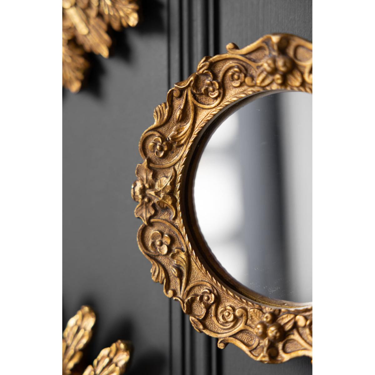 Antique Gold Small Ornate Mirror – image 2