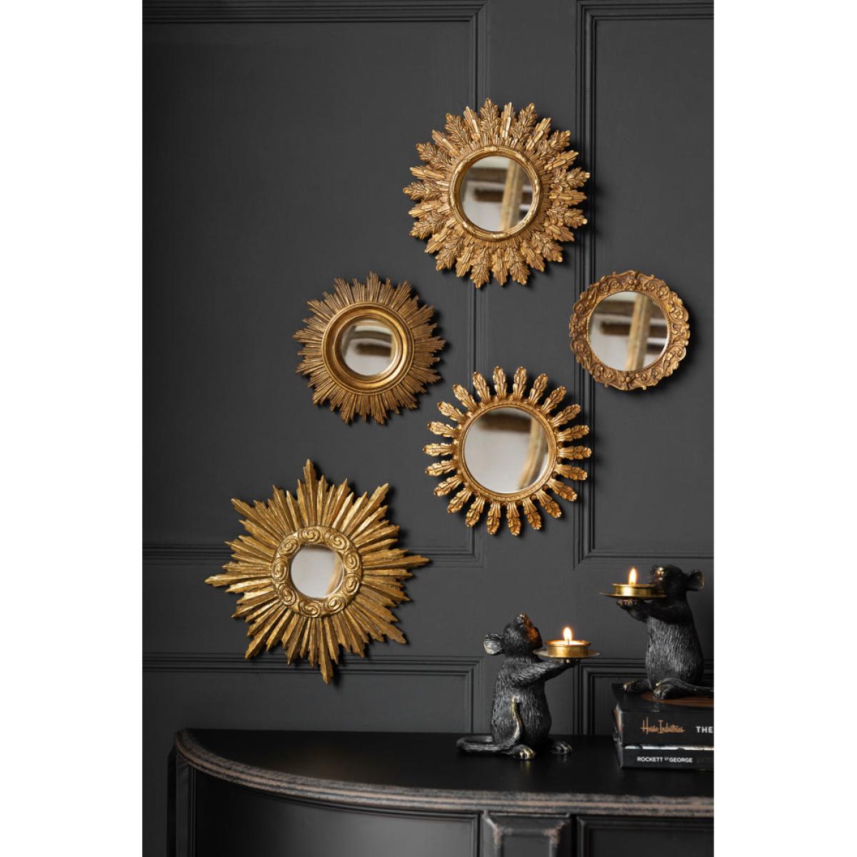 Antique Gold Small Ornate Mirror – image 3