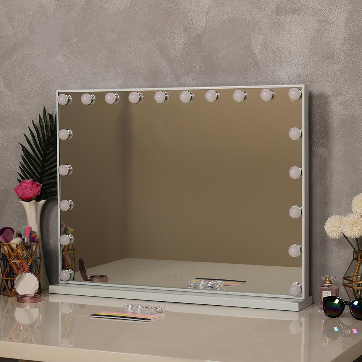 Hollywood Standard Table Vanity Mirror with LED - White / 80cm – image 2
