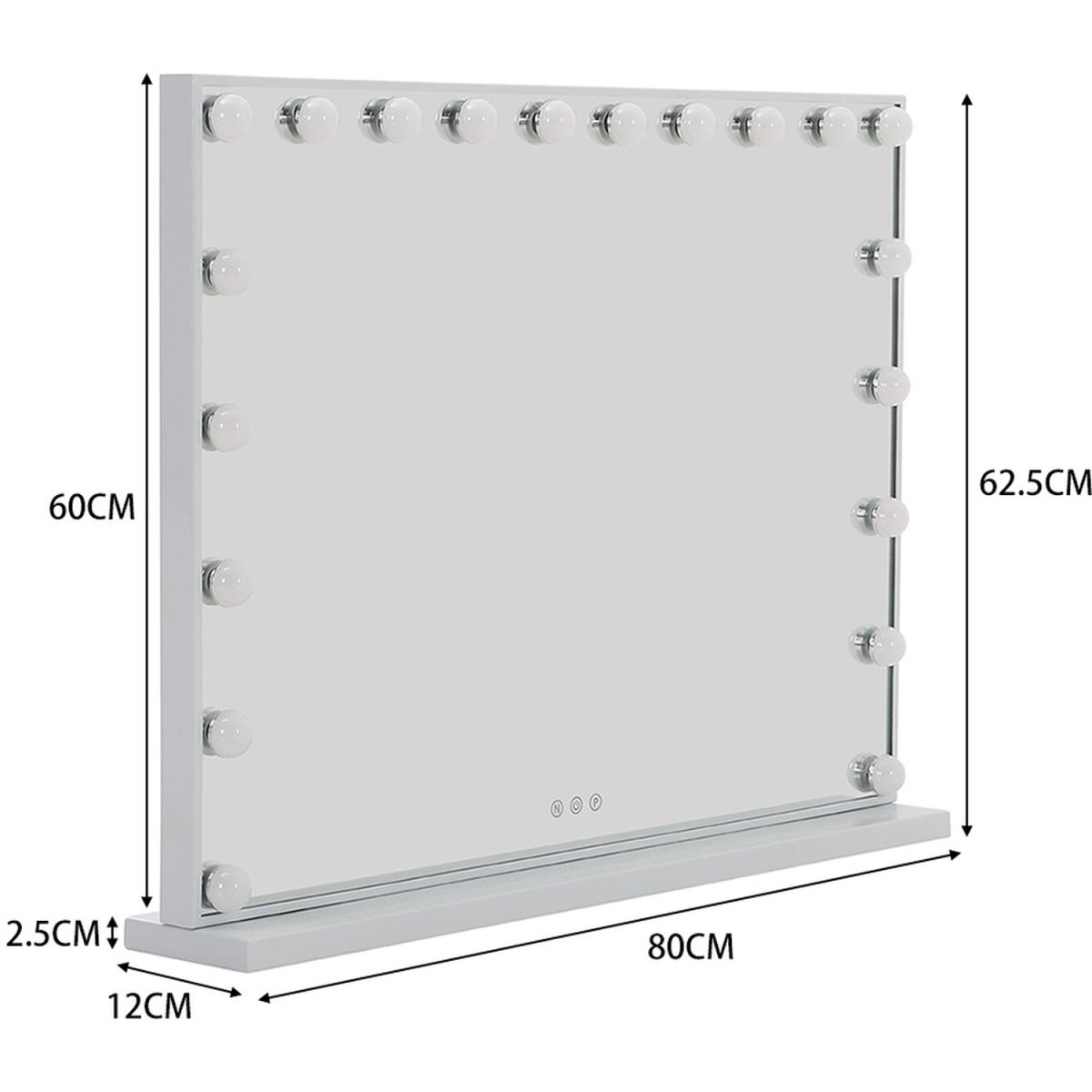 Hollywood Standard Table Vanity Mirror with LED - White / 80cm – image 5