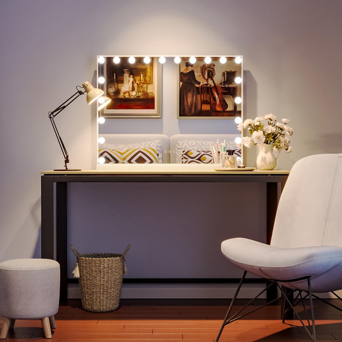 Hollywood Standard Table Vanity Mirror with LED - White / 80cm – image 6