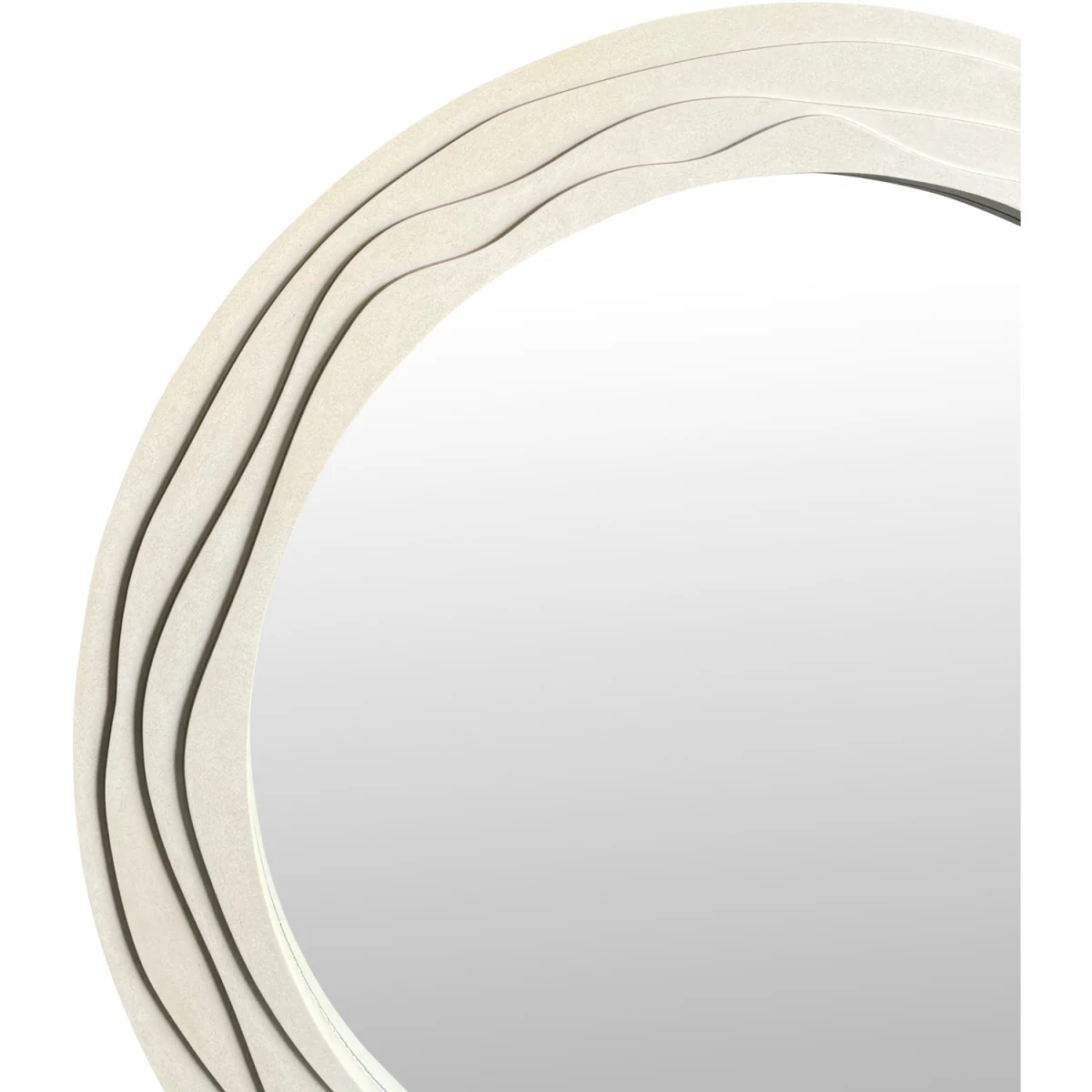 Ridged Circular Mirror - Ivory – image 5