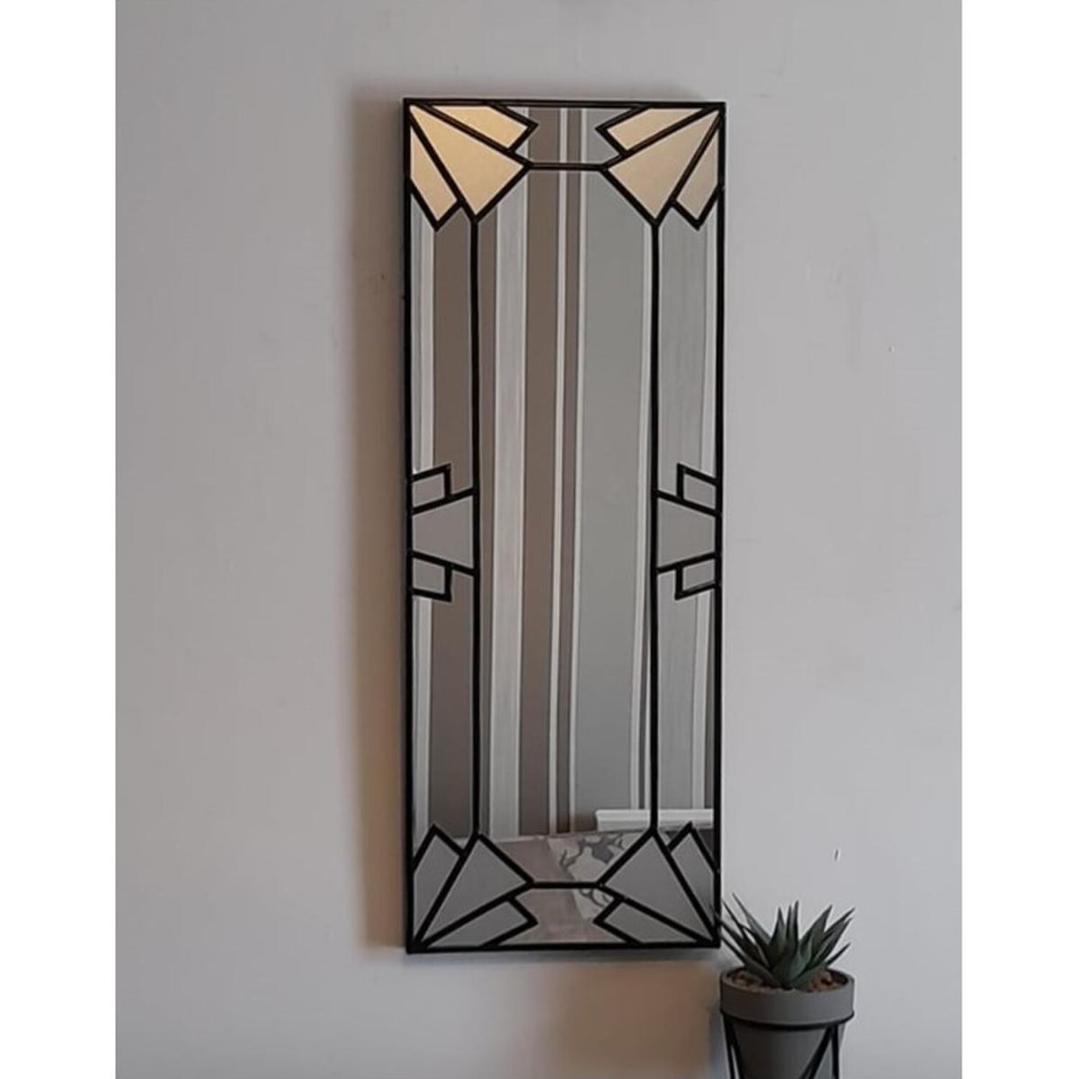 Handcrafted Art Deco Mirror - The Deco Edge - Black – image 3