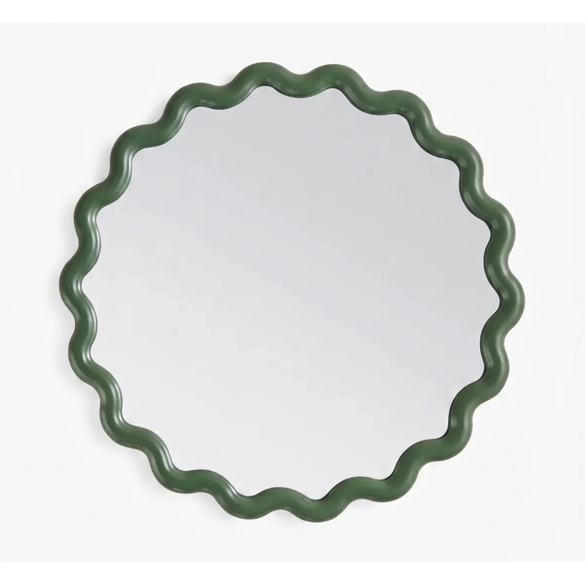 Round Wavy Wall Black Mirror 49.5Cm - Green – image 2