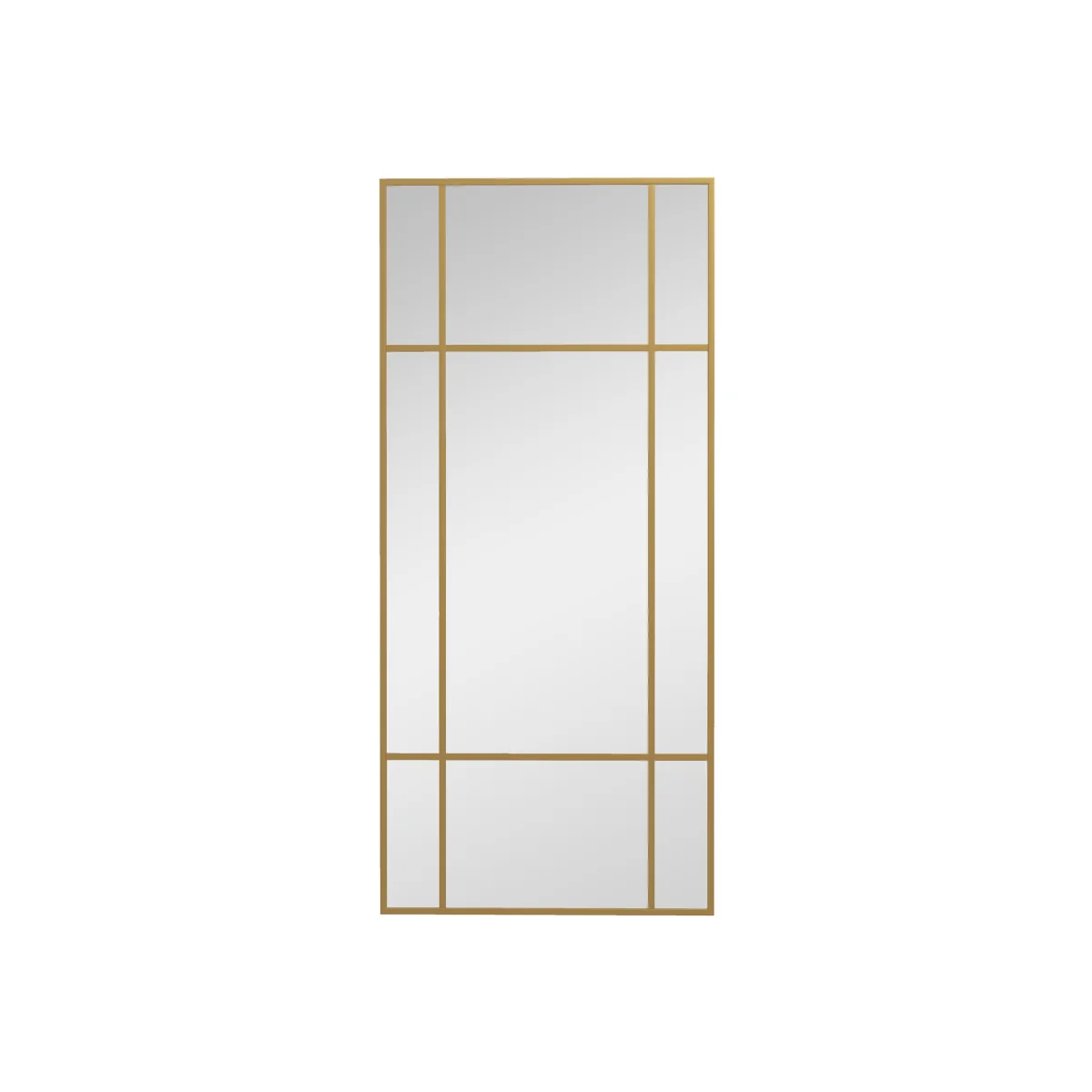 AKA Decorative Grid Wall Mirror with Back Hooks, Gold Tone – image 1