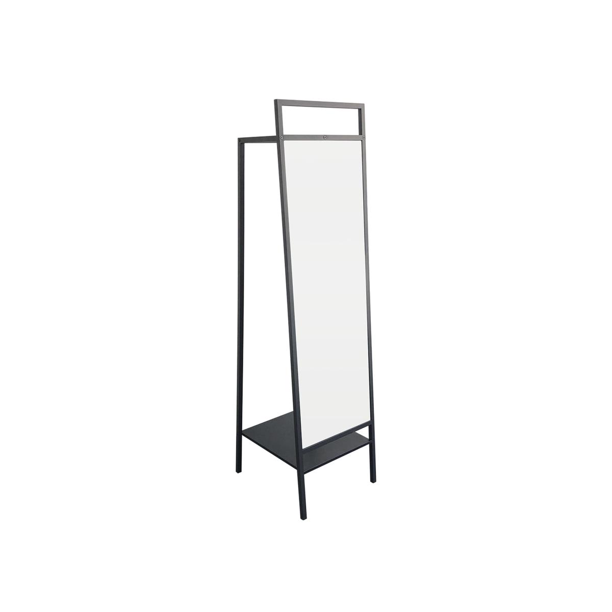 HomeScape Mirror Floor Standing with Clothes Rail - Black