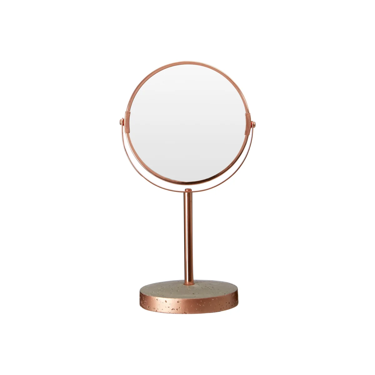 Neptune Copper Finish Round Swivel Bathroom Mirror - Grey