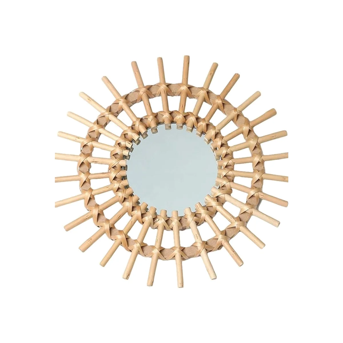 Rattan Wall Mirror Flower - Natural rattan / GlassRattanWood