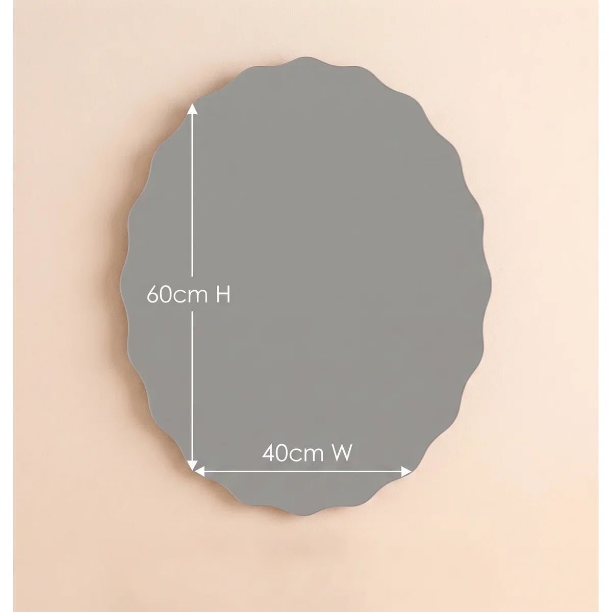 Frameless Asymmetric Bevelled Oval ZigZag Mirror 40x60Cm - Silvery – image 5