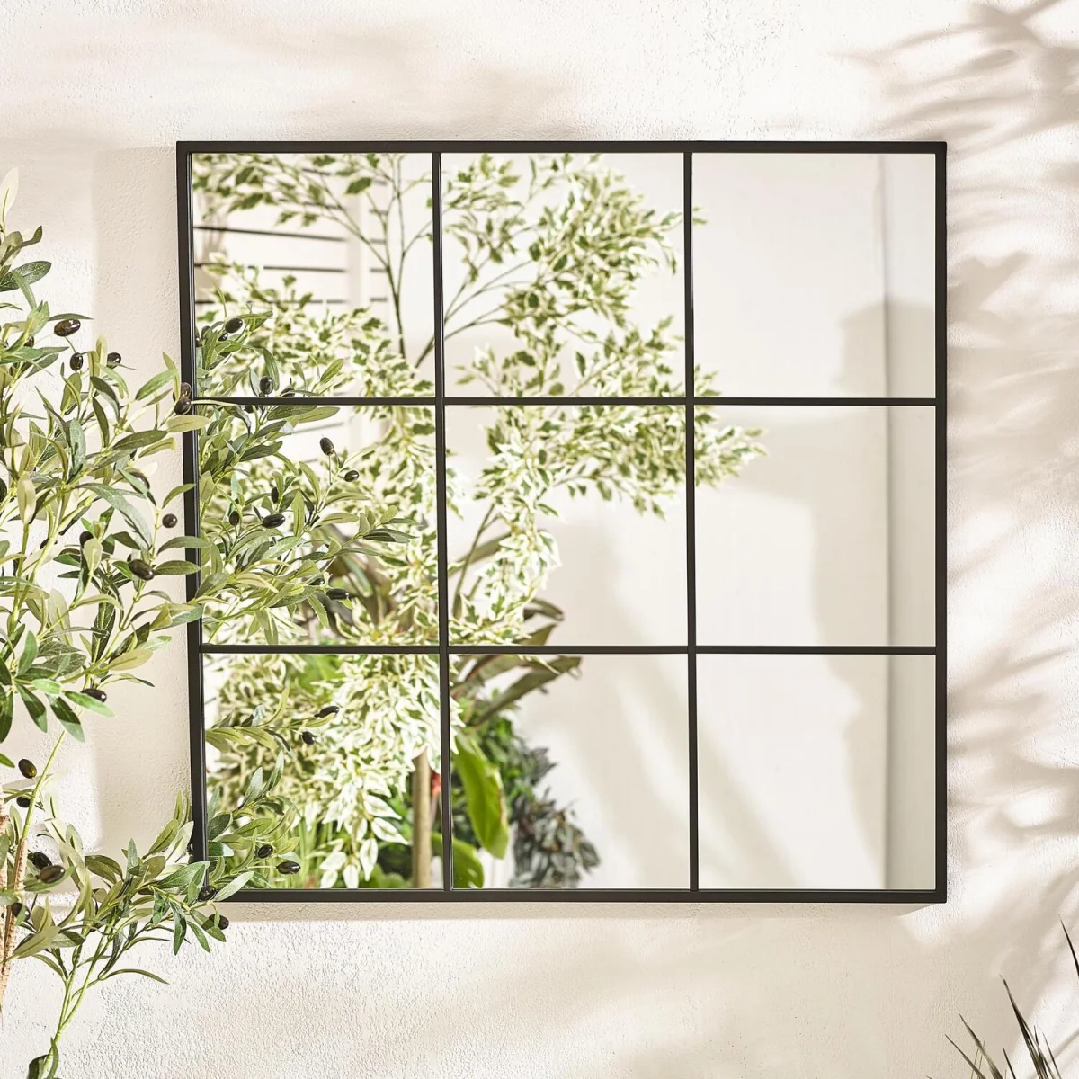 Yoko Black Medium Window 80x80cm Garden Mirror - Black – image 3