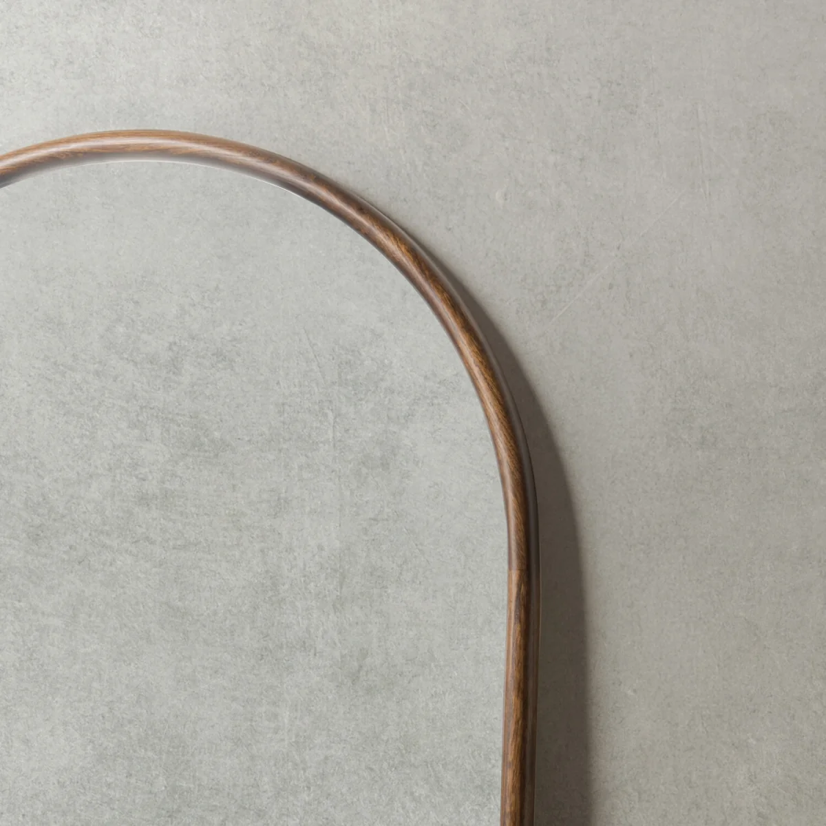 Dark Wood Round Edge Arch Mirror – image 2