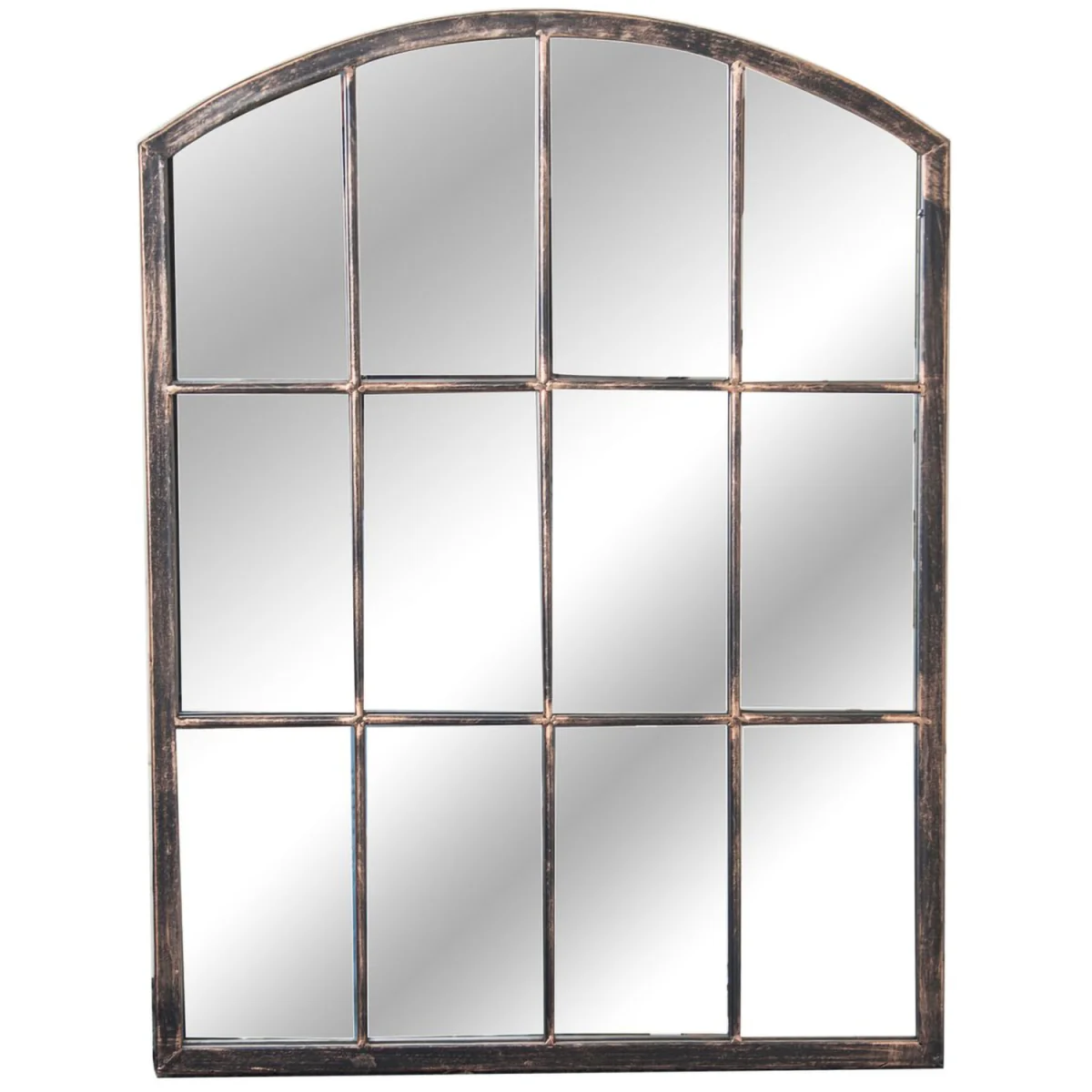 Primrose Metal Arched Glass Garden Mirror 2ft 7in x 2ft - Brown – image 5