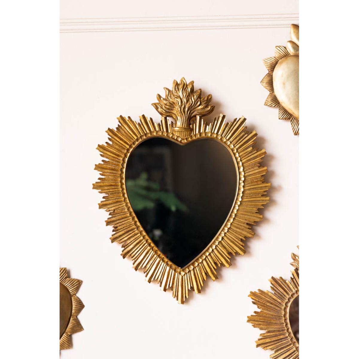 Gold Sacred Heart Ornate Mirror – image 2