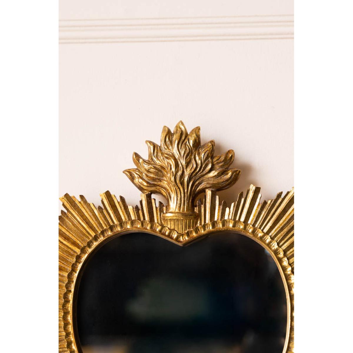 Gold Sacred Heart Ornate Mirror – image 3