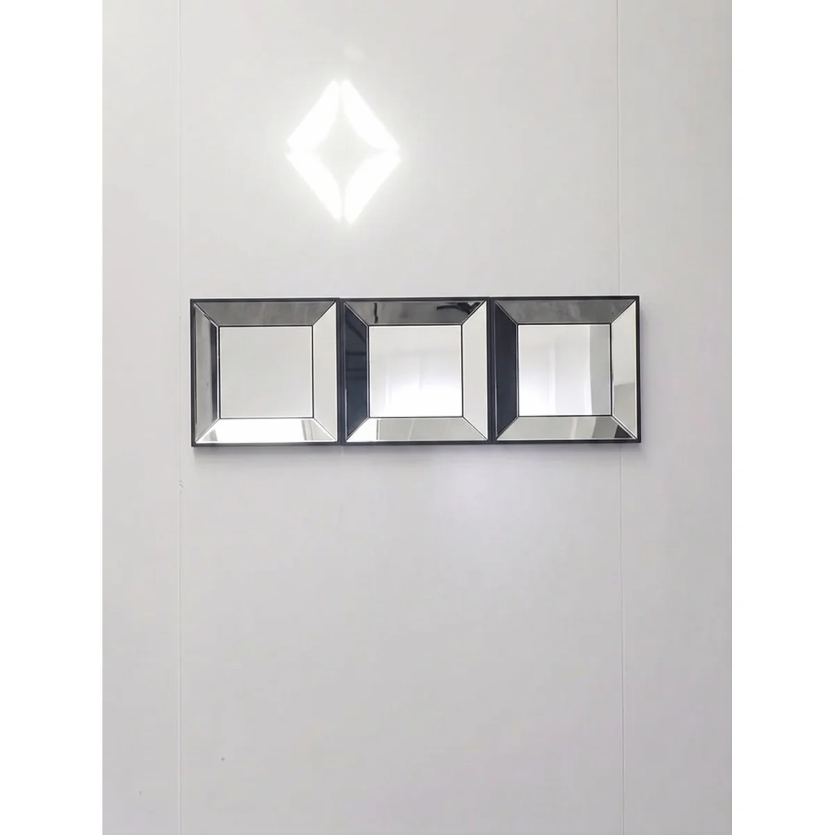Black Contemporary Square Plastic Wall Mirror 25Cm - Blacky – image 2
