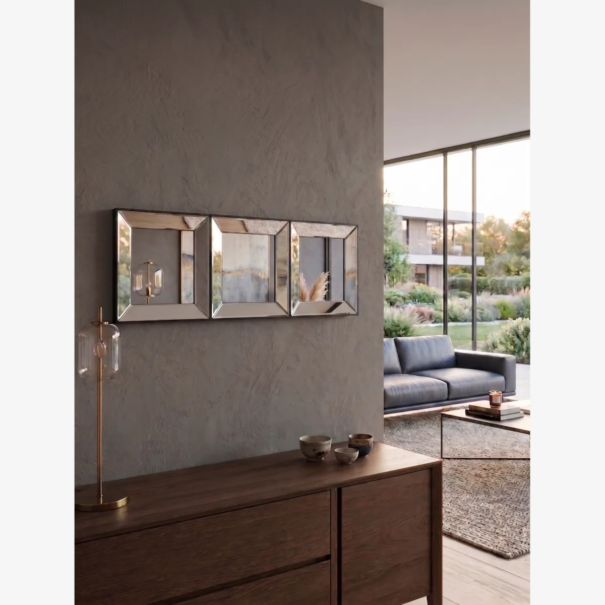 Black Contemporary Square Plastic Wall Mirror 25Cm - Blacky – image 1