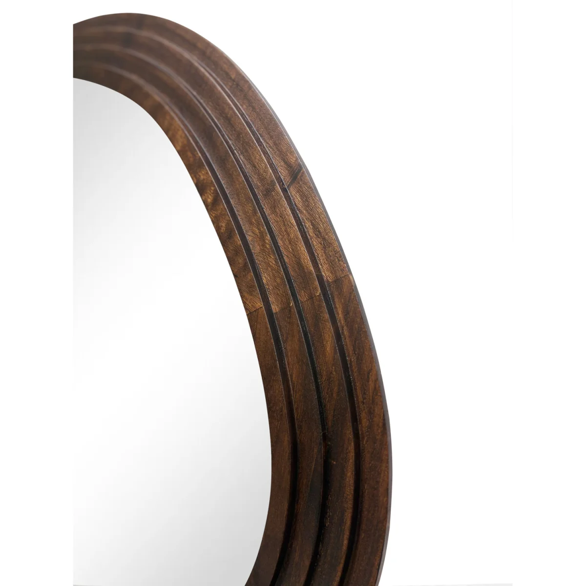 Dark Wood Stepped Wave Mirror – image 5