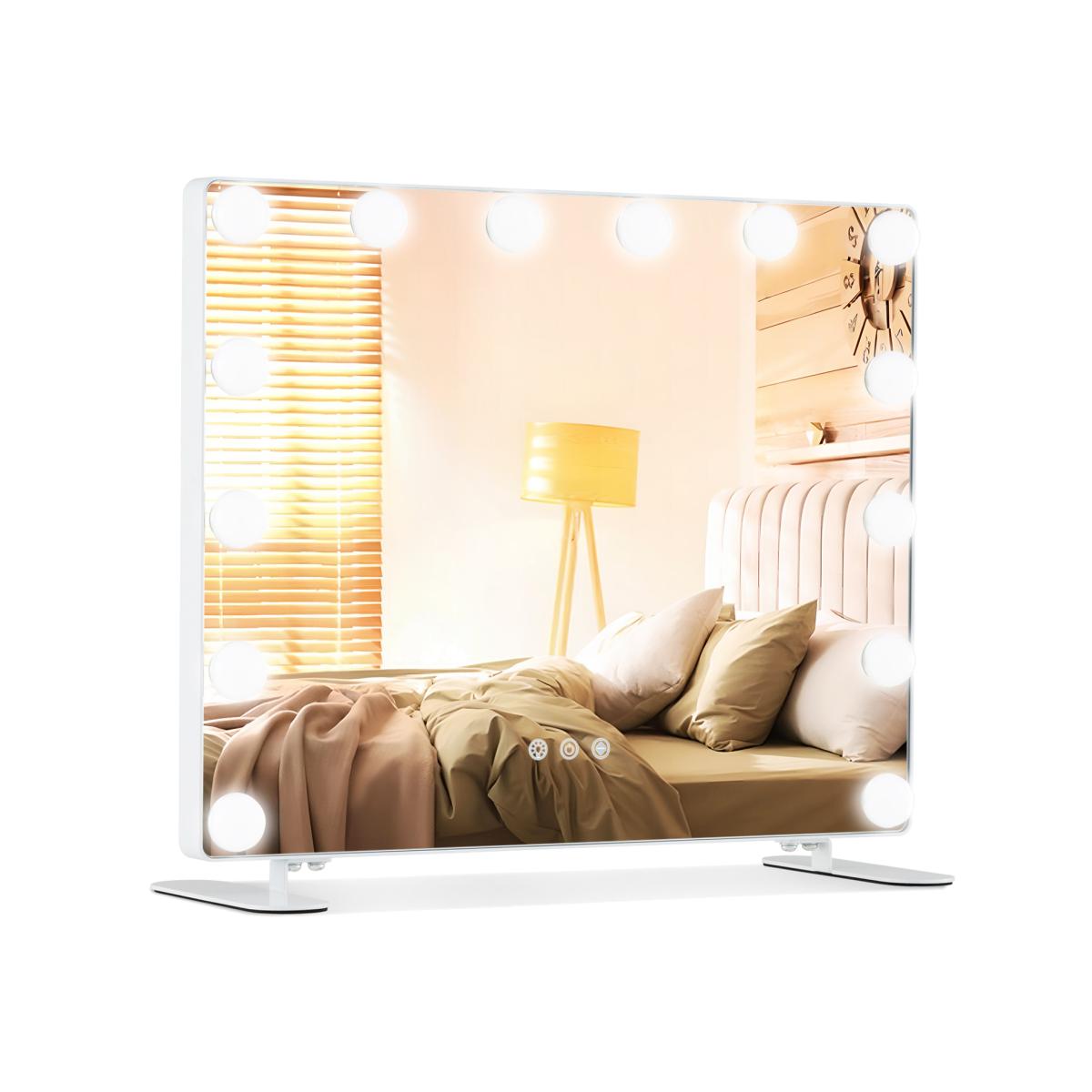 Tabletop Wall Mounted Makeup Mirror - White