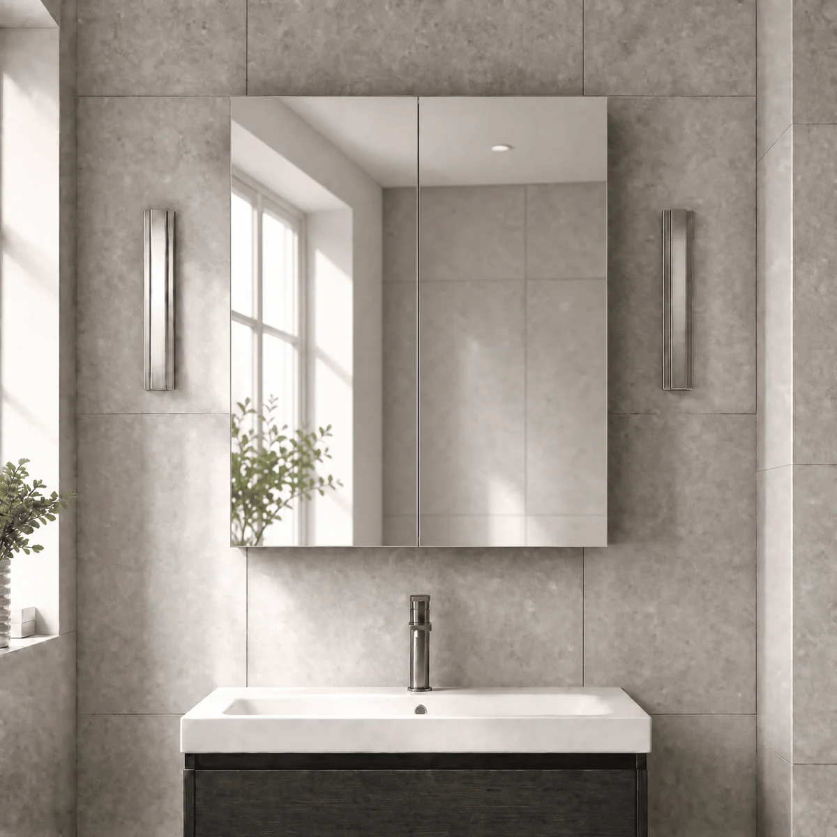 Balterley 800 Mirror Unit 50 50 Hblack - Charcoal Black - Black Woodgrain – image 2
