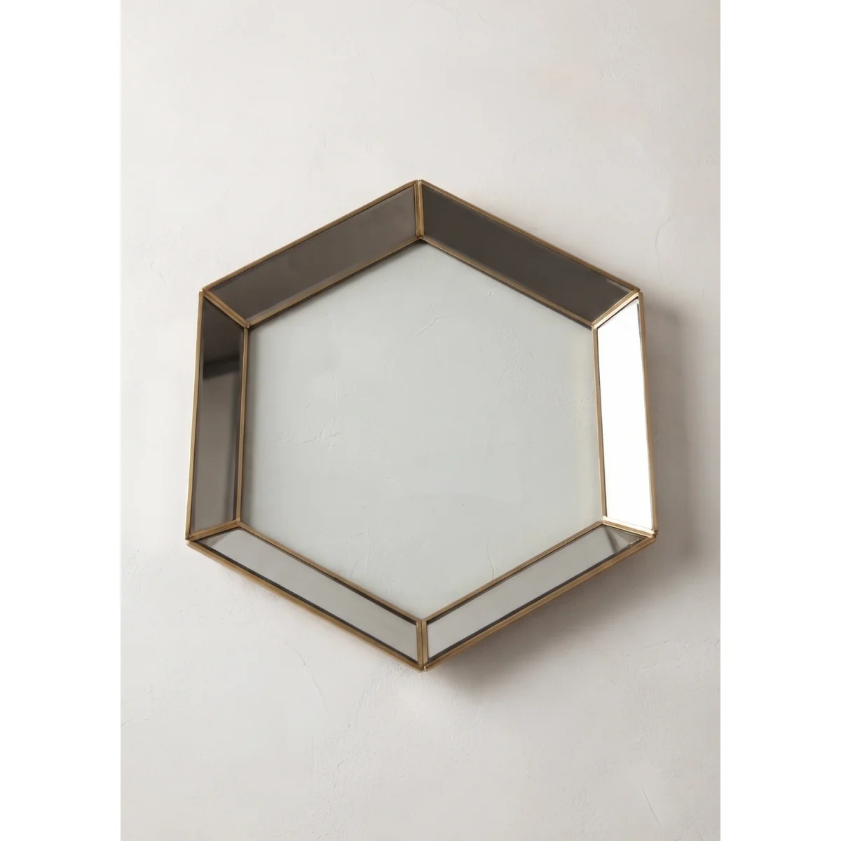 3x Gold Hexagon Wall Mirror Plastic Frame 30Cm - Golden / 4kg – image 4