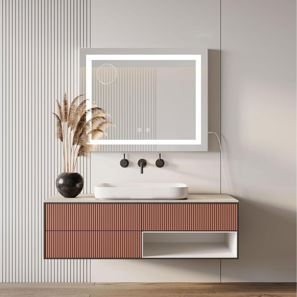 Hollywood Dimmable LED Vanity Mirror with 3 Color Modes - White / 45cm