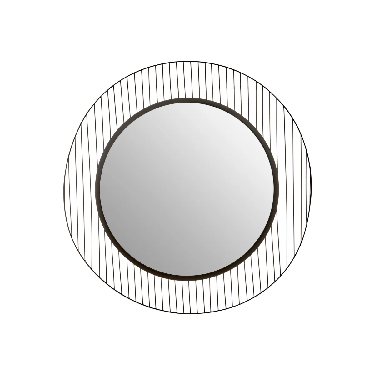 Orsina Trento Linear Lines Frame Wall Mirror - Black – image 1