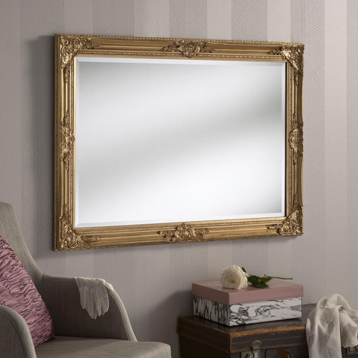 Decorative Gold Mirror 104x74cm - Gold