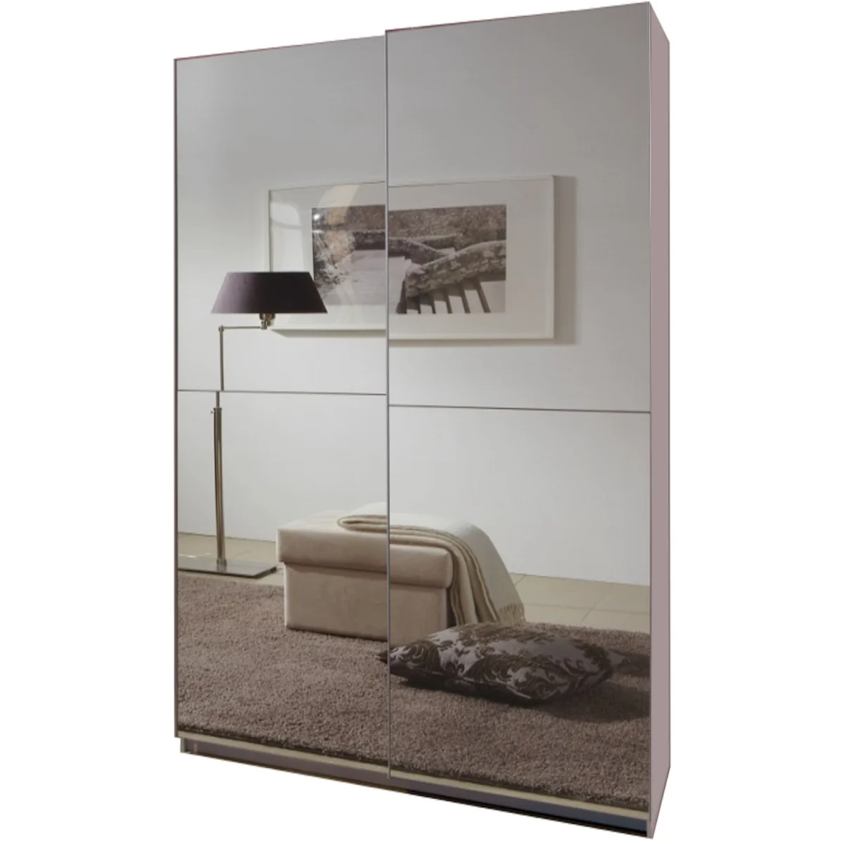 Queen 135 Sliding Full Mirror White - White / 180.0cm – image 3