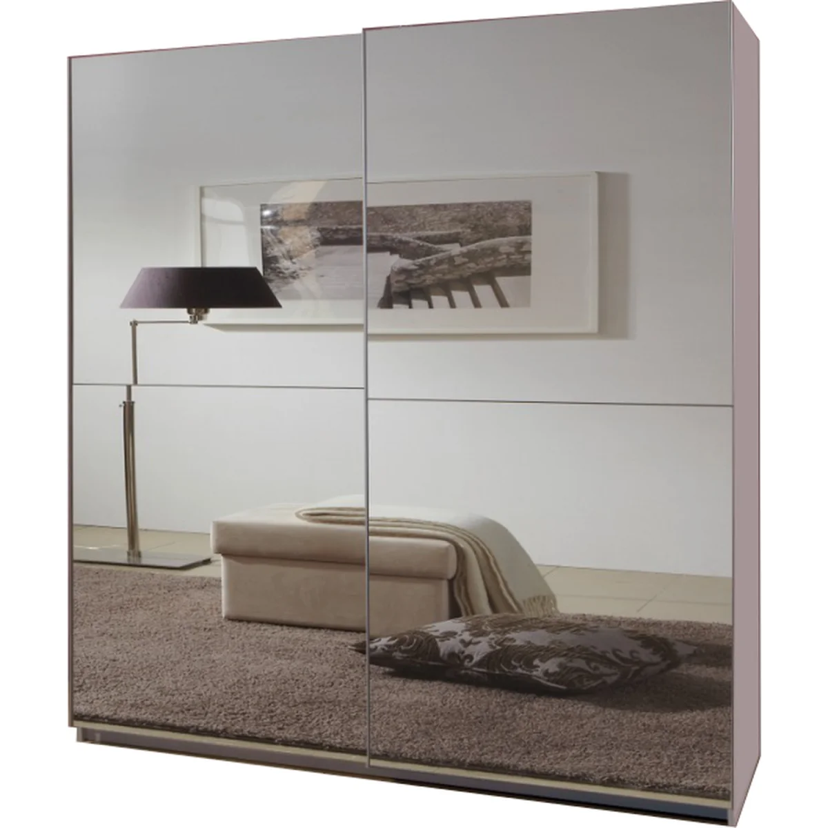 Queen 135 Sliding Full Mirror White - White / 180.0cm – image 6
