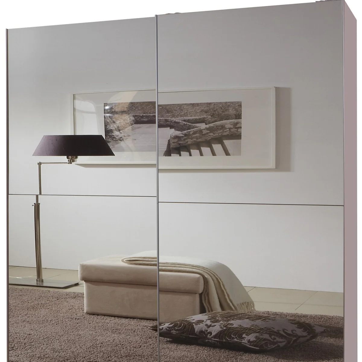 Queen 135 Sliding Full Mirror White - White / 180.0cm – image 7