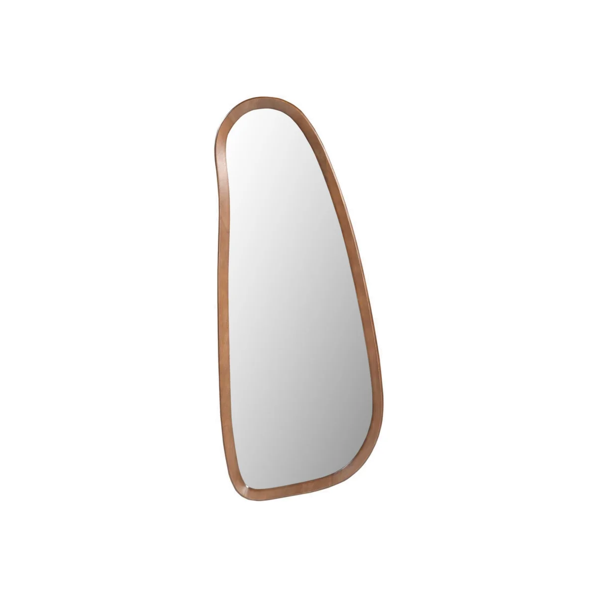 Yomi Walnut Wood Large 120x50cm Pebble Wall Mirror - Walnut – image 1