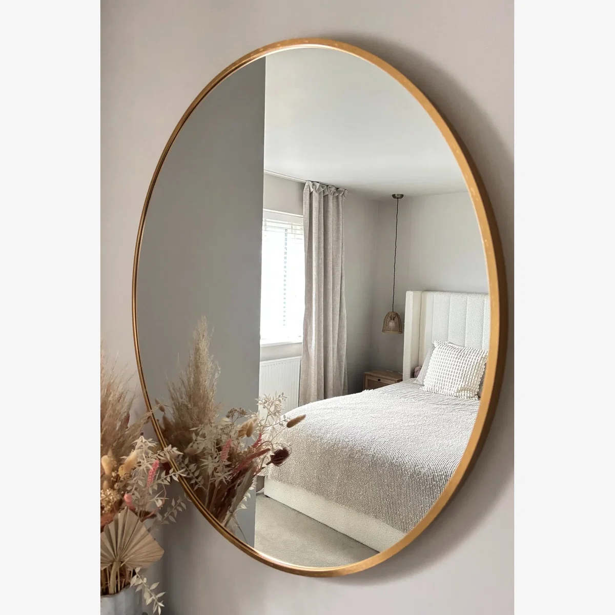 Gold Round Modern Metal Frame Wall Mirror - 80cm - Part of the SOHO Range - Gold